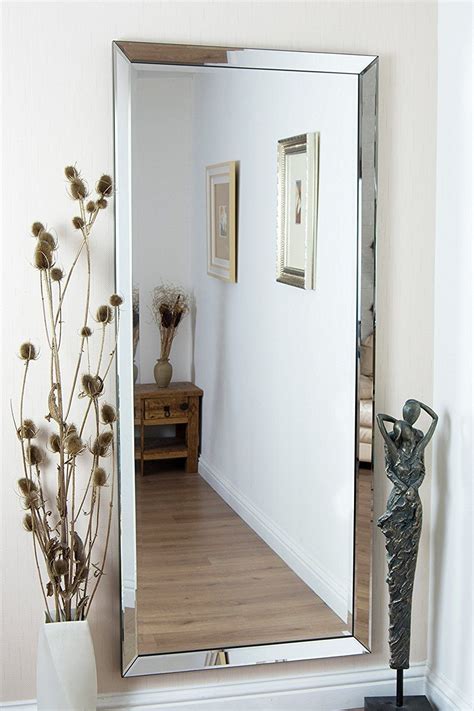 big frameless wall mirrors|full length mirror beveled frameless.